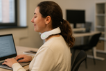 Authentic workplace photo using RestEasy neck massager